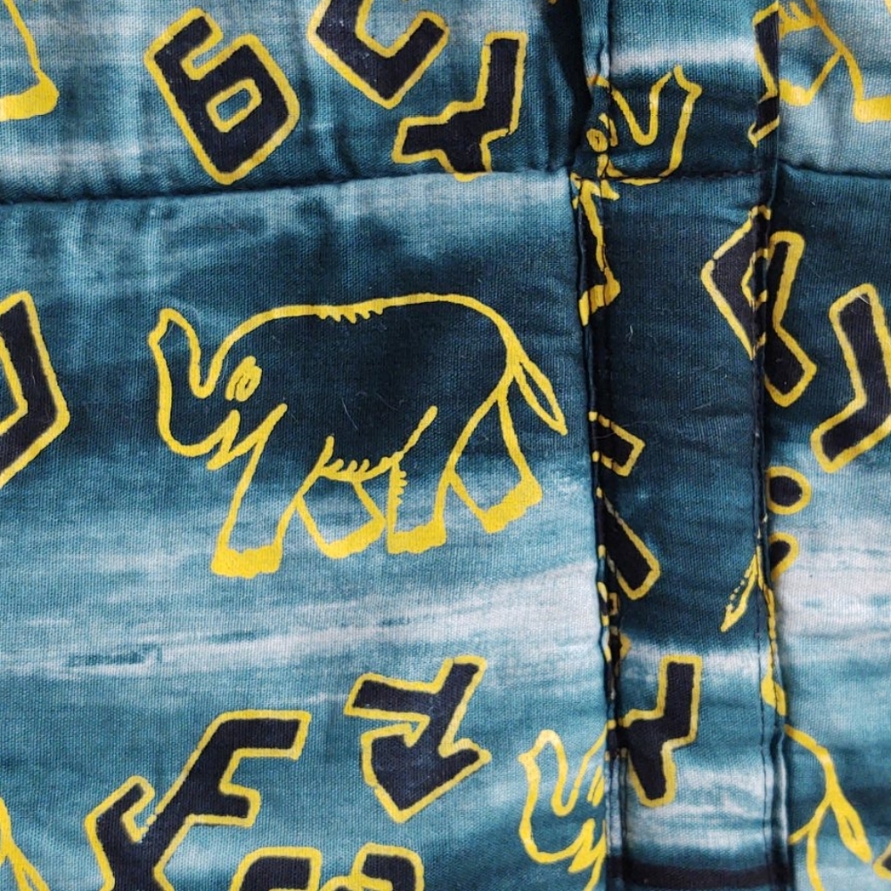 🟩Handmade Artisan African Quilted Elephant Tote - Picture 2 of 12
